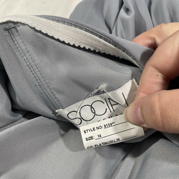 NEW Social Bridesmaids [ 14 ] Strapless Georgette‎ '8159' A-Line Gown - Picture 3 of 12